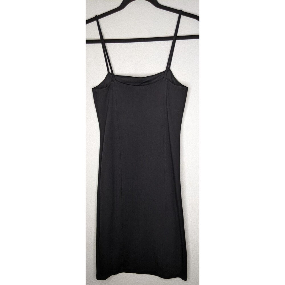 FOREVER 21 Black Bodycon Stretchy Scoop Neck Knee Length Dress Classic M - Picture 4 of 8